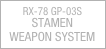 
RX-78 GP-03S
STAMEN
WEAPON SYSTEM
